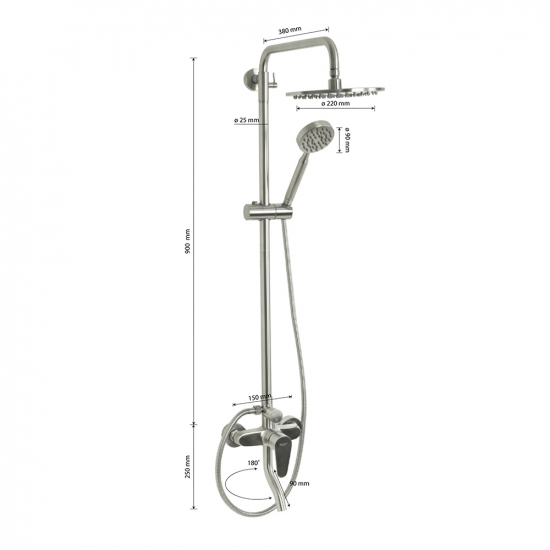 Душевая стойка MAGNUS M9240 нержавеющая сталь