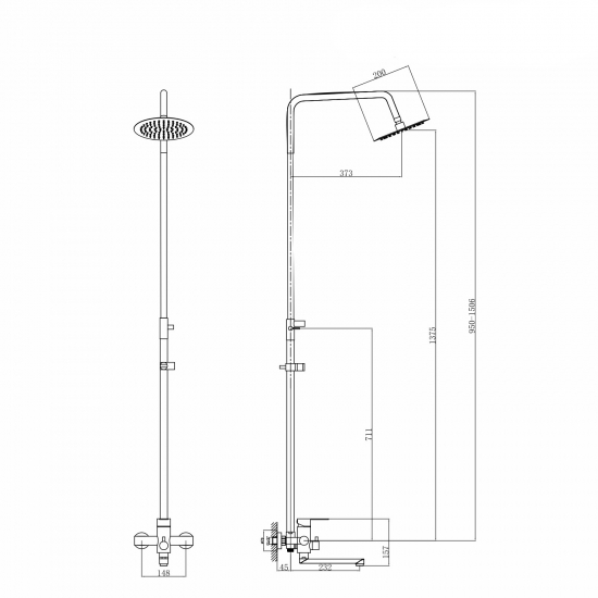 Душевая стойка MIXLINE MLSS32-06 Stainless