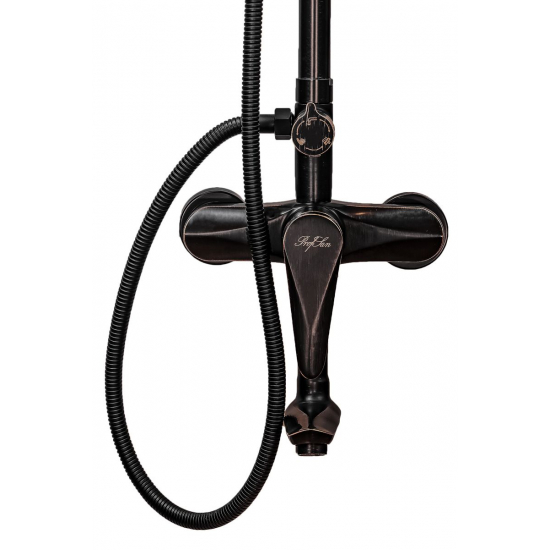 Душевая стойка ПроФсан Steel ПСМ-301-8 чёрная бронза нержавеющая сталь