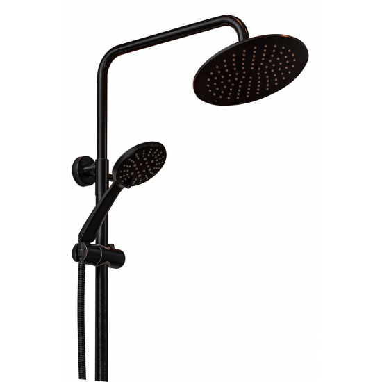 Душевая стойка ПроФсан Steel ПСМ-301-8 чёрная бронза нержавеющая сталь