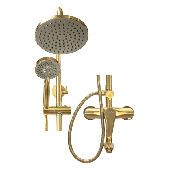 Душевая стойка ПроФсан Steel ПСМ-303-8 золото нержавеющая сталь