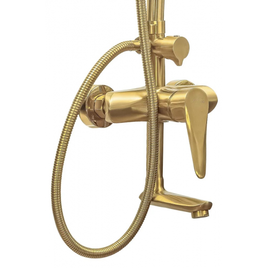 Душевая стойка ПроФсан Steel ПСМ-303-8 золото нержавеющая сталь