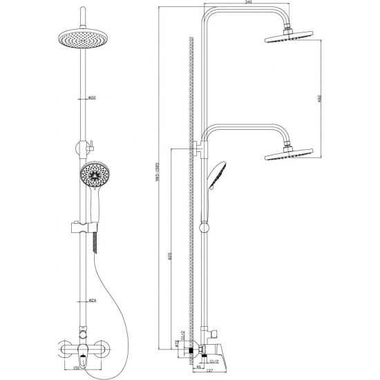 Душевая стойка ROSSINKA B35-45
