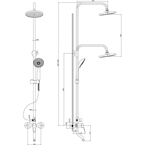 Душевая стойка ROSSINKA B35-46