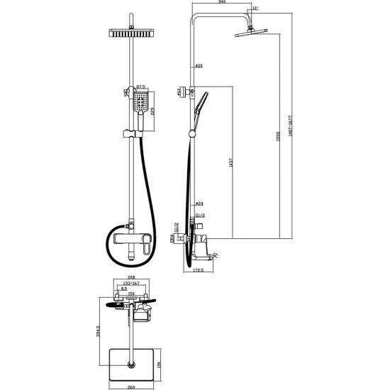 Душевая стойка ROSSINKA RS46-46