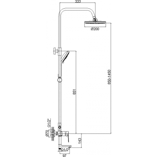 Душевая стойка ROSSINKA S35-46