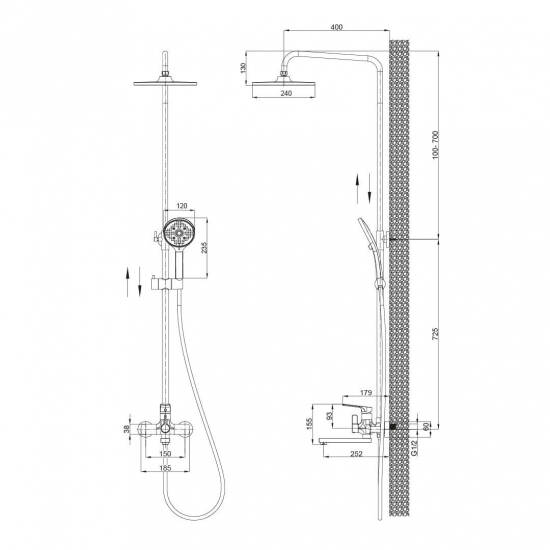 Душевая стойка SOLE Abrau S017C