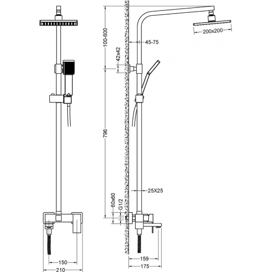 Душевая стойка TIMO Selene SX-2013/17 золото