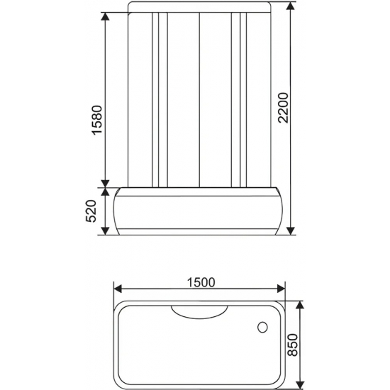 Душевой бокс АRCUS AS-125 150x85x220