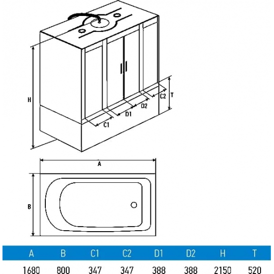 Душевой бокс ERLIT Comfort ER4517TP-C4 170x80x215