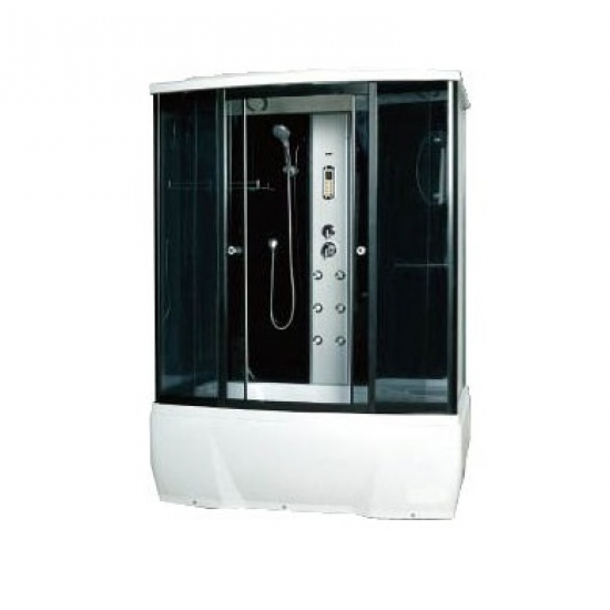 Душевой бокс LORANTO CS-77-3A 150x85x215 чёрная дверь раздвижная