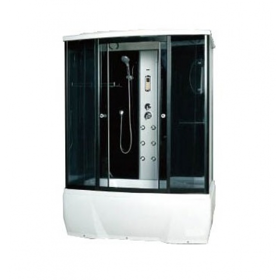 Душевой бокс LORANTO CS-78-3A 170x85x215 чёрная дверь раздвижная