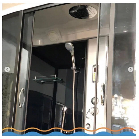 Душевой бокс LORANTO CS-78-3A 170x85x215 чёрная дверь раздвижная