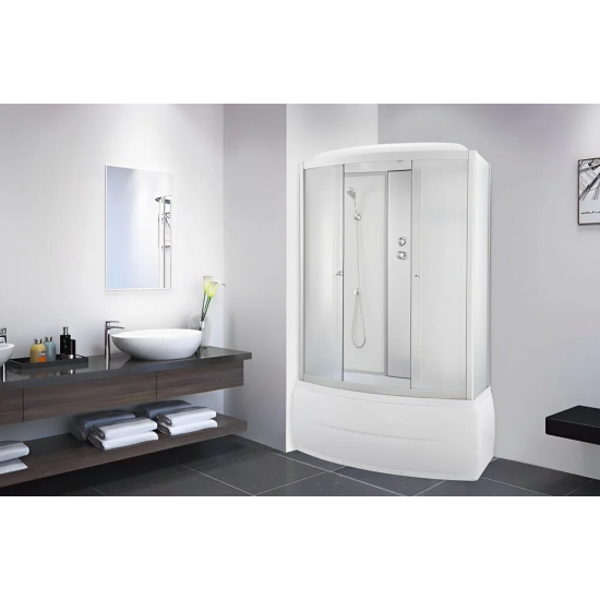 Душевой бокс PARLY Bianco BNE150FR 150x75x215 с высоким поддоном, стекло матовое