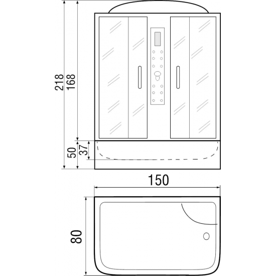 Душевой бокс RIVER Wisla 150/80/50 МТ