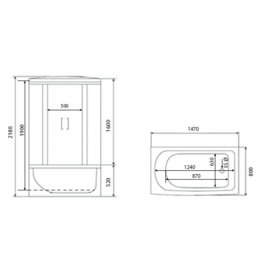 Душевой бокс TIMO Eco TE-0750 148x80x218