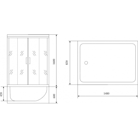 Душевой бокс TIMO Lux TL-1505 148x82x220