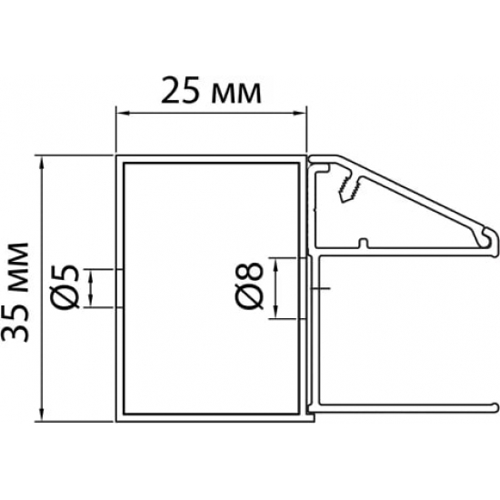 Душевой доборный профиль IDDIS SLI4BS0i23 черный 25х35х1950