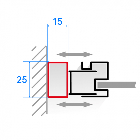 Душевой доборный профиль RGW A-03 2000 мм