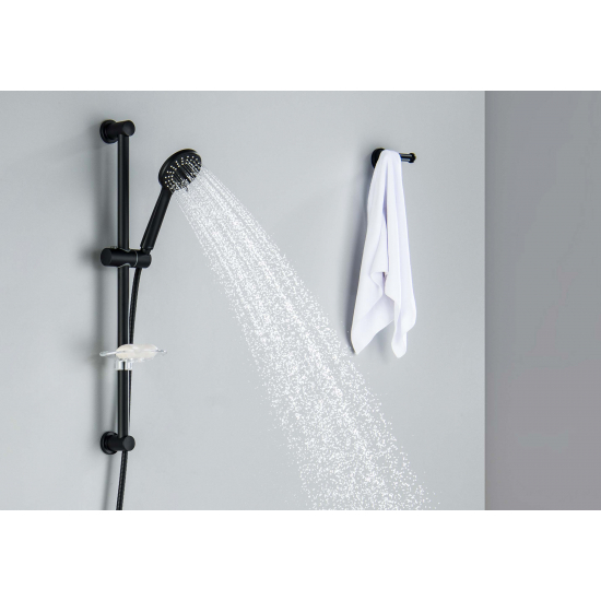 Душевой гарнитур AQUATEK Бетта AQ2013MB, 3jet 65 см, матовый чёрный