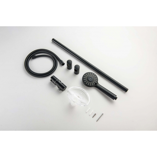 Душевой гарнитур AQUATEK Бетта AQ2015MB, 3jet 60 см, матовый чёрный