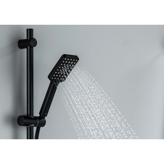 Душевой гарнитур AQUATEK Лира AQ2018MB, 3jet 65 см, матовый чёрный