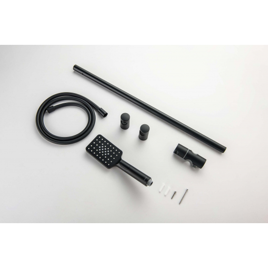 Душевой гарнитур AQUATEK Лира AQ2018MB, 3jet 65 см, матовый чёрный