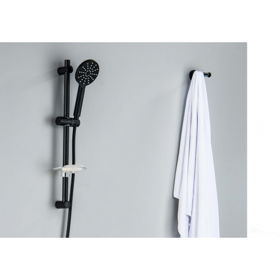 Душевой гарнитур AQUATEK Оберон AQ2014MB, 3jet 60 см, матовый чёрный