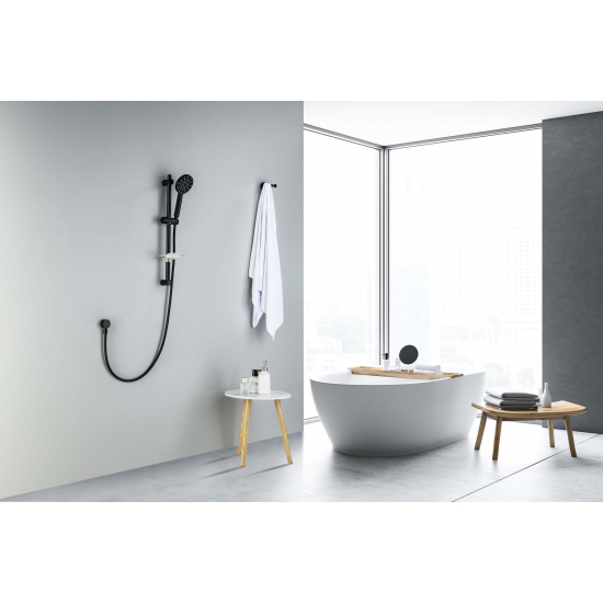 Душевой гарнитур AQUATEK Оберон AQ2014MB, 3jet 60 см, матовый чёрный