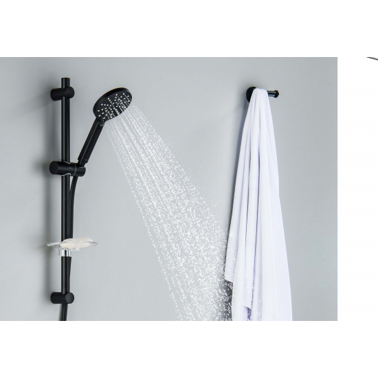 Душевой гарнитур AQUATEK Оберон AQ2014MB, 3jet 60 см, матовый чёрный