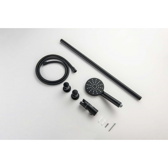 Душевой гарнитур AQUATEK Оберон AQ2016MB, 3jet 65 см, матовый чёрный