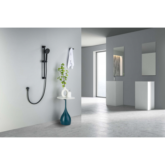 Душевой гарнитур AQUATEK Оберон AQ2016MB, 3jet 65 см, матовый чёрный