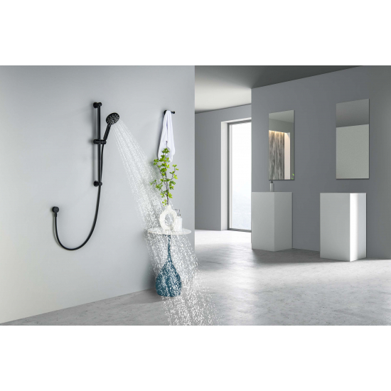 Душевой гарнитур AQUATEK Оберон AQ2016MB, 3jet 65 см, матовый чёрный