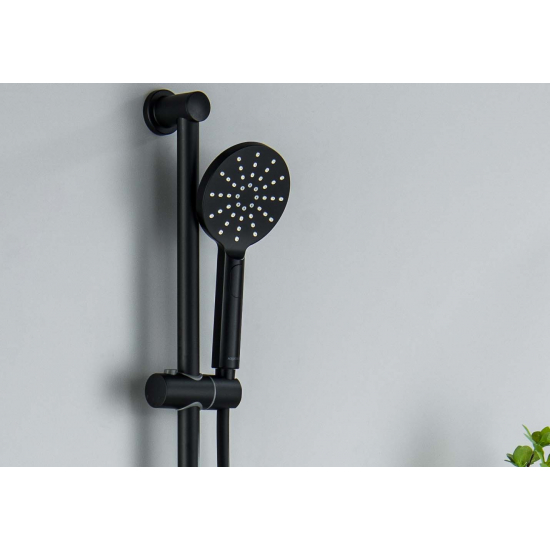 Душевой гарнитур AQUATEK Оберон AQ2016MB, 3jet 65 см, матовый чёрный