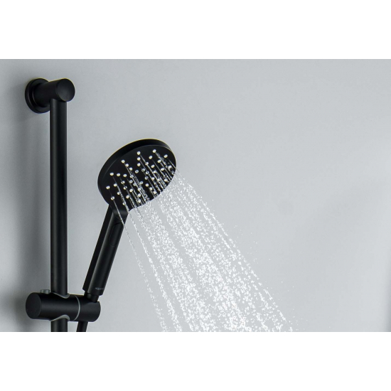 Душевой гарнитур AQUATEK Оберон AQ2016MB, 3jet 65 см, матовый чёрный