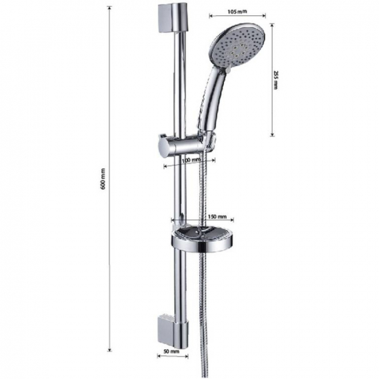 Душевой гарнитур BRIMIX 650 хром