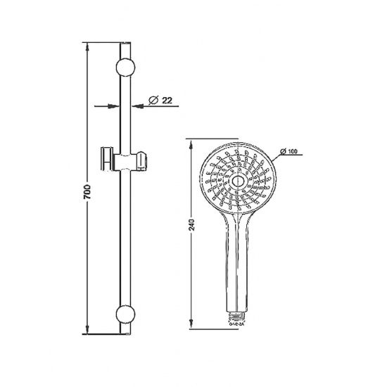 Душевой гарнитур ESKO SSS751 хром