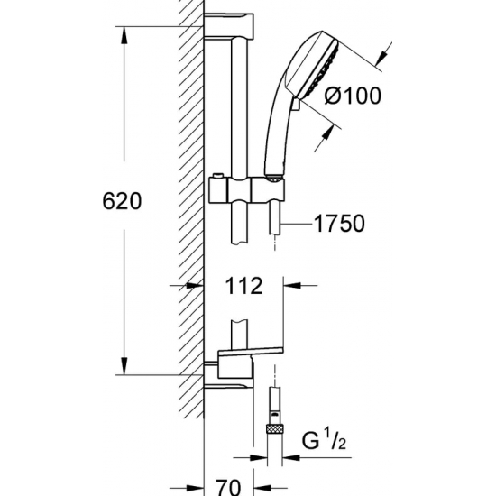 Душевой гарнитур GROHE New Tempesta Cosmopolitan 27577002