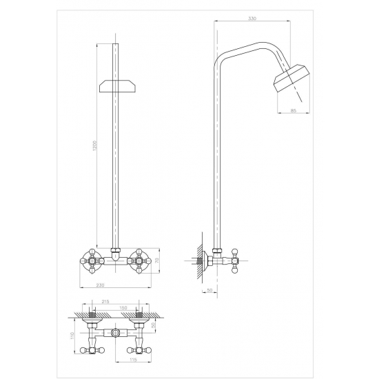 Душевой гарнитур ПроФсан Steel ПСМ-110-К89
