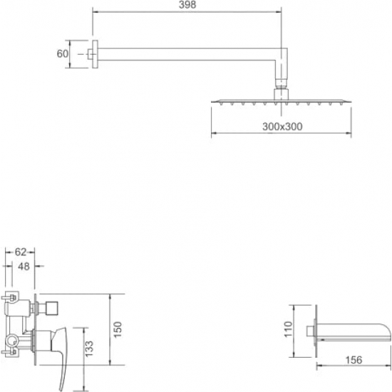 Душевой комплект GAPPO G 07 G7107-20 С ВНУТРЕННЕЙ ЧАСТЬЮ