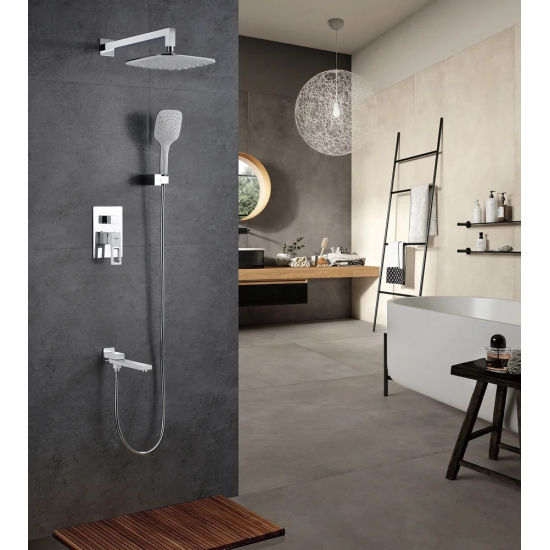 Душевой комплект GAPPO G17-8 G7117-8 белый / хром С ВНУТРЕННЕЙ ЧАСТЬЮ