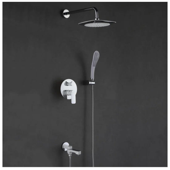 Душевой комплект GAPPO G48-8 G7148-8 белый / хром С ВНУТРЕННЕЙ ЧАСТЬЮ