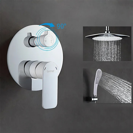 Душевой комплект GAPPO G48-8 G7148-8 белый / хром С ВНУТРЕННЕЙ ЧАСТЬЮ