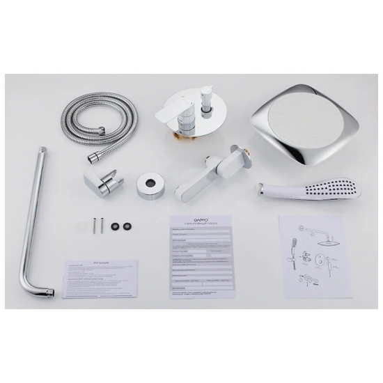 Душевой комплект GAPPO G48-8 G7148-8 белый / хром С ВНУТРЕННЕЙ ЧАСТЬЮ