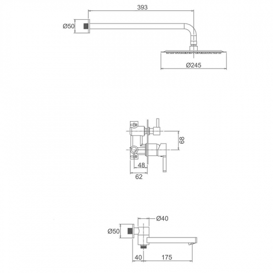 Душевой комплект GAPPO G7104 С ВНУТРЕННЕЙ ЧАСТЬЮ