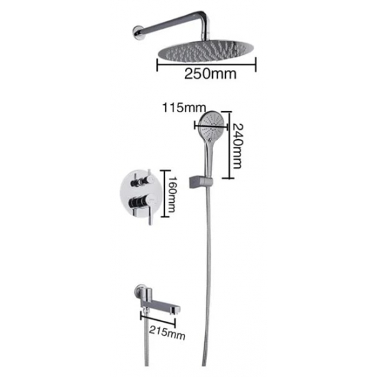 Душевой комплект GAPPO G7104 С ВНУТРЕННЕЙ ЧАСТЬЮ