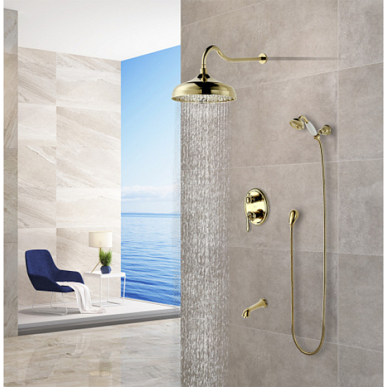Душевой комплект LEMARK Brava LM4722G золото С ВНУТРЕННЕЙ ЧАСТЬЮ