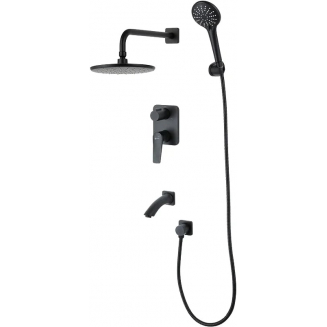 Душевой комплект LEMARK Bronx LM3722BL чёрный С ВНУТРЕННЕЙ ЧАСТЬЮ
