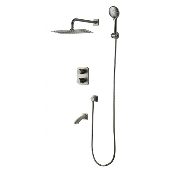 Душевой комплект LEMARK Bronx LM3742GM графит С ВНУТРЕННЕЙ ЧАСТЬЮ