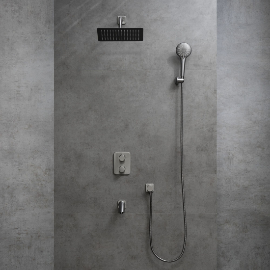 Душевой комплект LEMARK Bronx LM3742GM графит С ВНУТРЕННЕЙ ЧАСТЬЮ